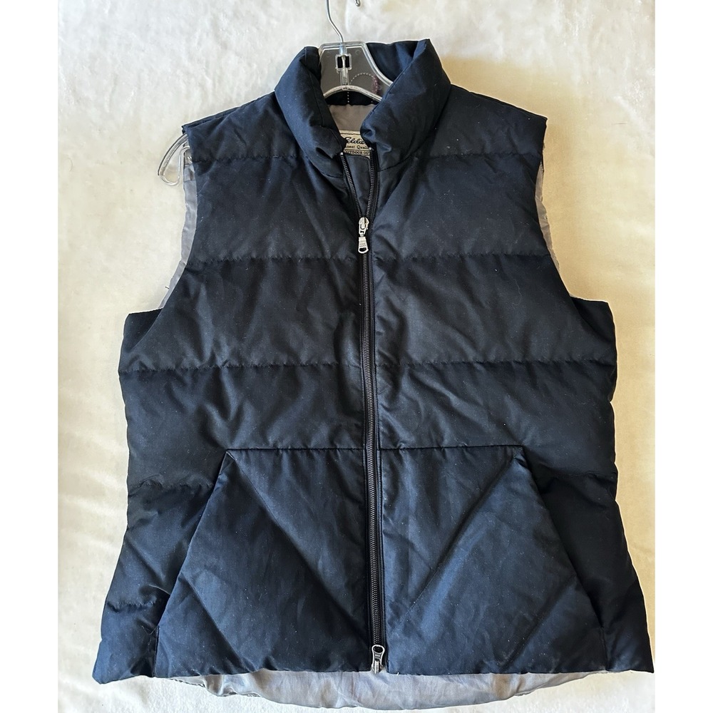 Eddie Bauer Women's Medium Goose Down Vest Black Full Zip With Pockets